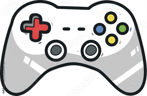 Cartoon style video game controller illustration