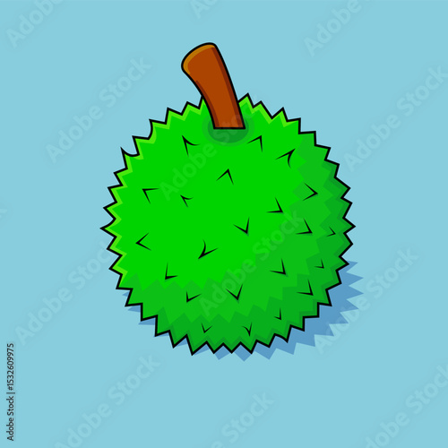 Durian Tropical Fruit Vector Icon