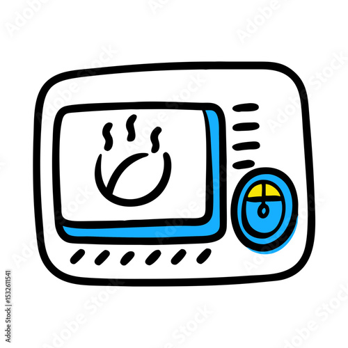 Smart thermostat control panel digital interface. Modern home automation system with temperature regulation.  Digital thermostat design for user interface.