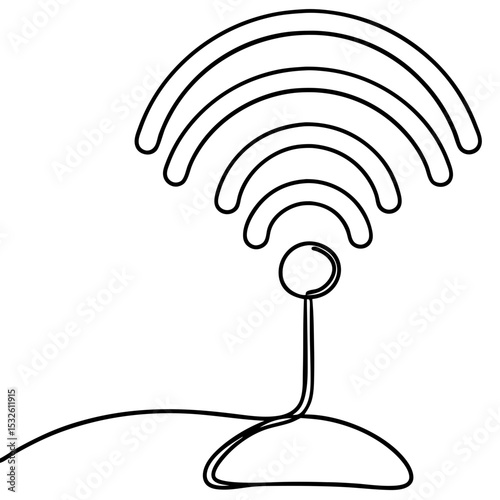Stylish night lamp with wifi signal. Modern night lamp design features wireless connection symbol. Elegant night lamp perfect for bedroom decor and creating a calming atmosphere.