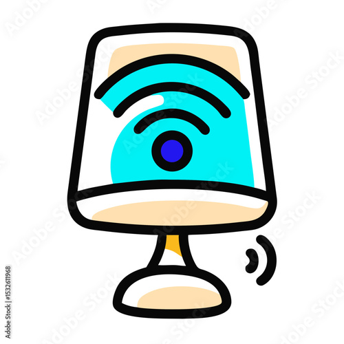 Smart wifi night lamp with soft light for bedroom.  Modern wifi enabled night lamp provides calming illumination and convenient control.
