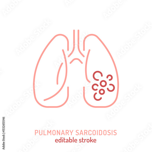 Pulmonary sarcoidosis icon, pictogram. Editable vector illustration