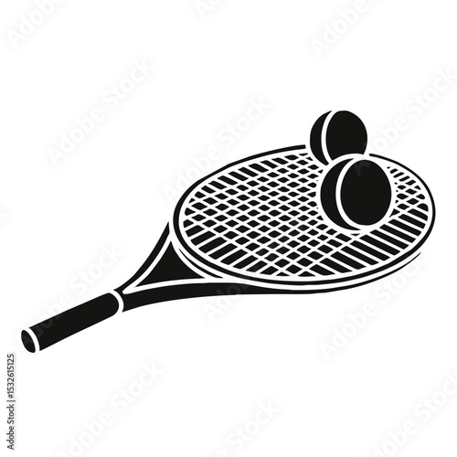 silhouette image of a tennis racket on a white background