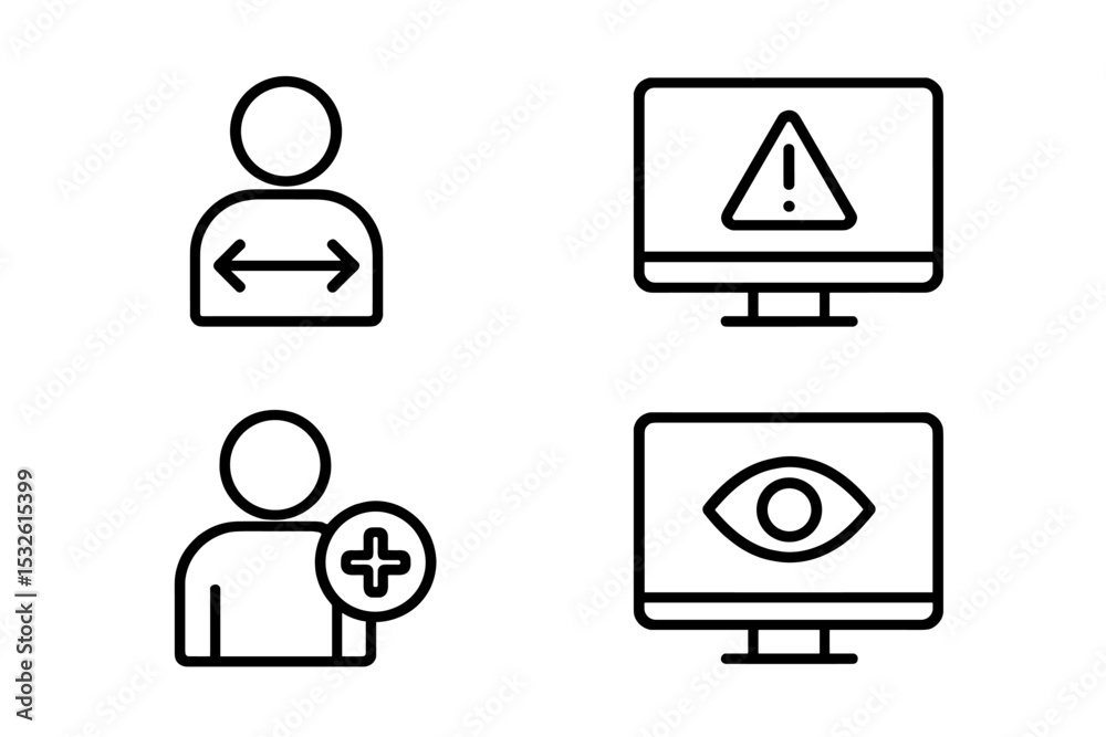 User management and security icons on dark background User management and security icons on dark background