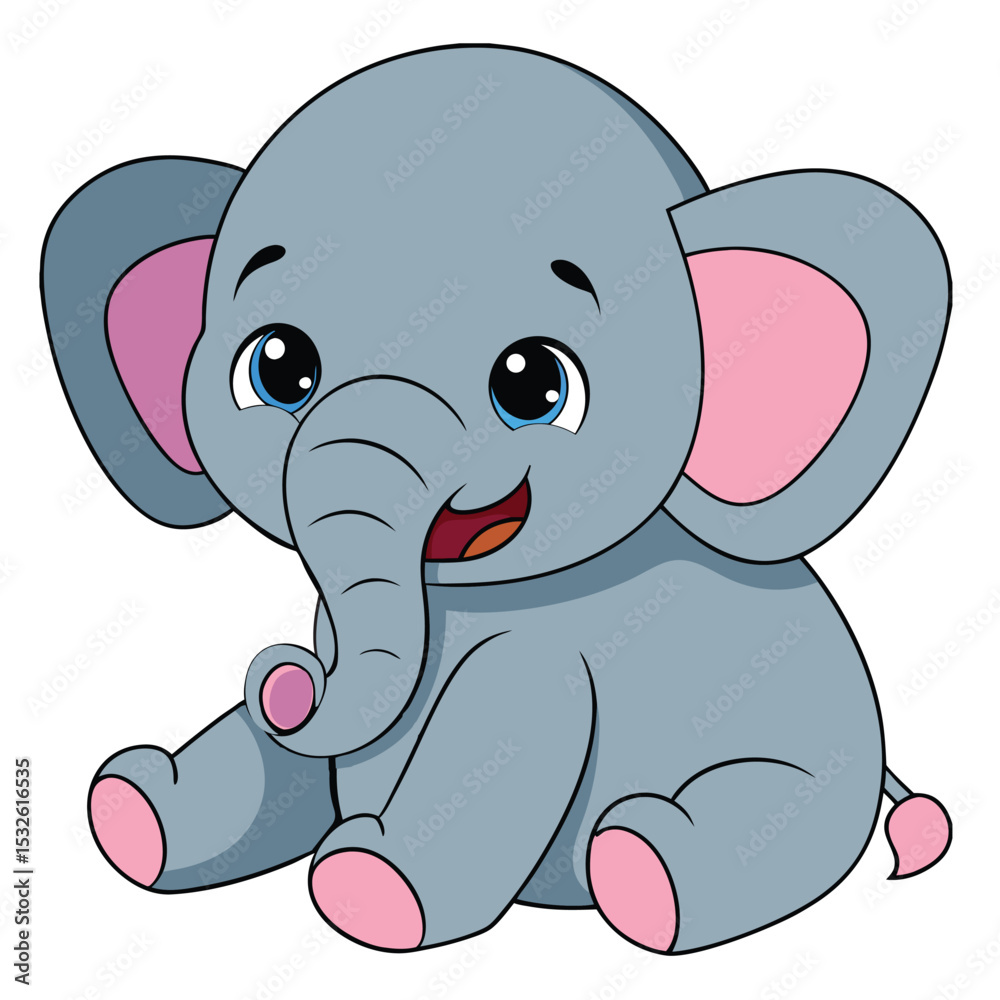 Fototapeta premium cartoon elephant with a blank