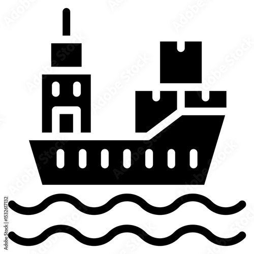 Cargo Boat glyph icon