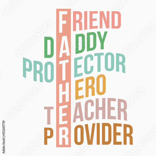 Friend Daddy Protector Hero Teacher Provider Retro T shirt SVG Design Sublimation PNG