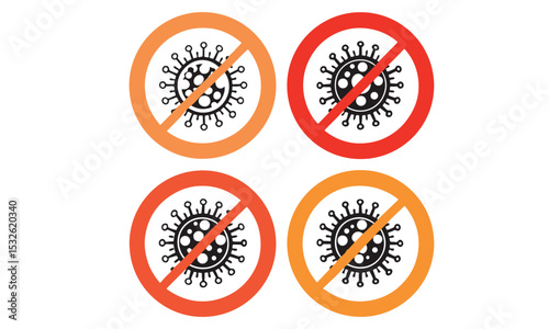 Coronavirus formula vector icons. Stop the coronavirus