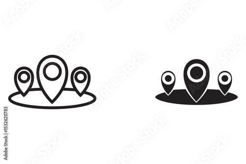 Set Of Address place icon symbol. Location icon collection. Vector Illustration.