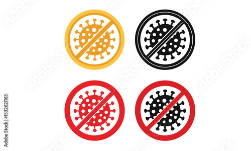 Coronavirus formula vector icons. Stop the coronavirus