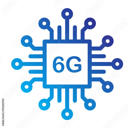 6G microchip indicating next-gen wireless and AI-driven connectivity systems.
