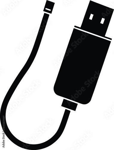 USB – black silhouette on white background