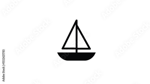 Minimalist Sailboat Icon: Graphic Design Element for Websites and Apps