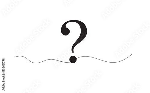 Question mark symbol on wavy line