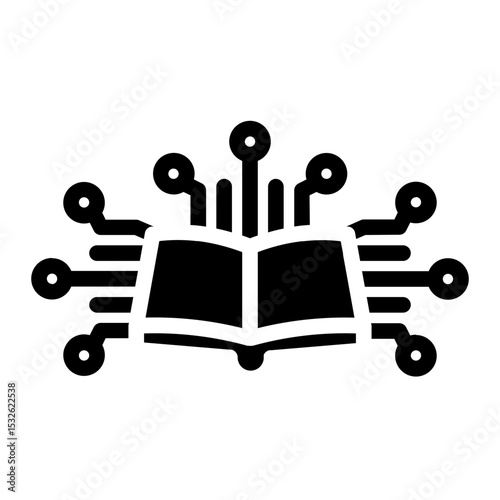 Open book with AI circuit nodes, symbolizing artificial intelligence in education and learning.