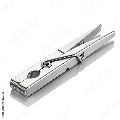 Sleek, Minimalist Stainless Steel Wire Clothespin on Transparent Background