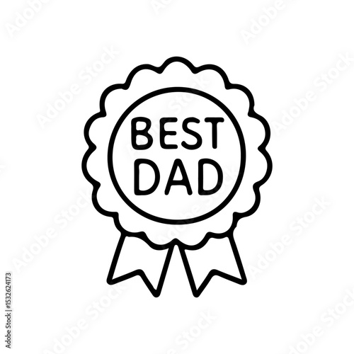"Celebrate fatherhood with this 'Best Dad' vector illustration, perfect for Father's Day designs, greeting cards, and gifts. Minimalist line art; ideal for DIY projects and personalized crafts."