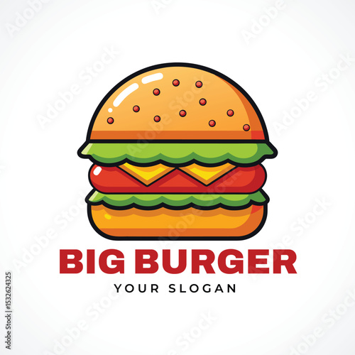 burger illustration logo  icon