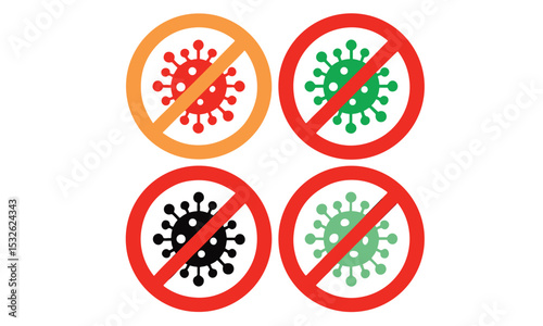 Coronavirus formula vector icons. Stop the coronavirus