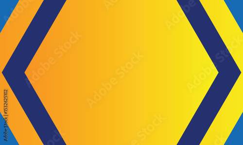 Bright abstract hexagon background with bold navy blue borders and a yellow gradient center. Perfect for modern digital designs, business themes, and clean geometric presentations.