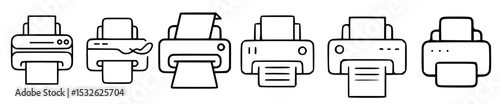 Vector illustration of different printer icons