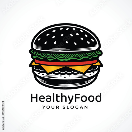 burger illustration logo  icon