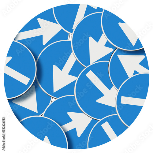 MULTI DIRECTION CONCEPT with road signs which pointed in different directions - Indecision and insecurity icon concept