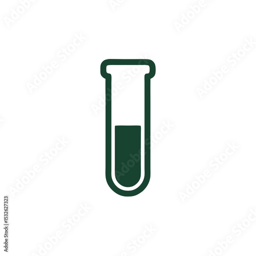 Test tube filled with liquid in minimalist style  