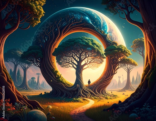 A surrealistic scenario of forestation where every multiversal reality bends into one