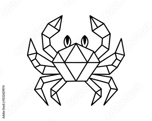 Geometric crab low poly animal vector illustration