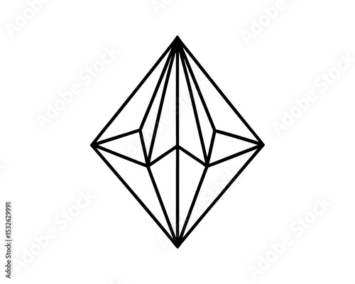 Geometric diamond crystal vector illustration