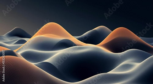Dynamic geometric waves rising and falling with precision as the shapes blend seamlessly into new patterns