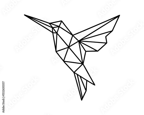 Geometric hummingbird vector illustration