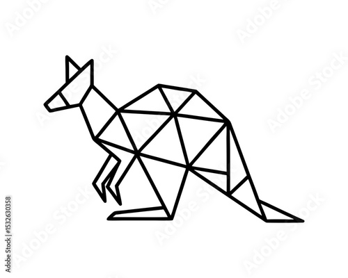 Geometric kangaroo vector illustration low poly animal design