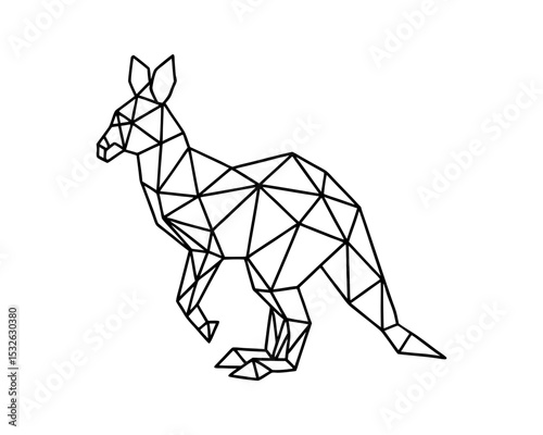 Geometric kangaroo vector illustration low poly animal design