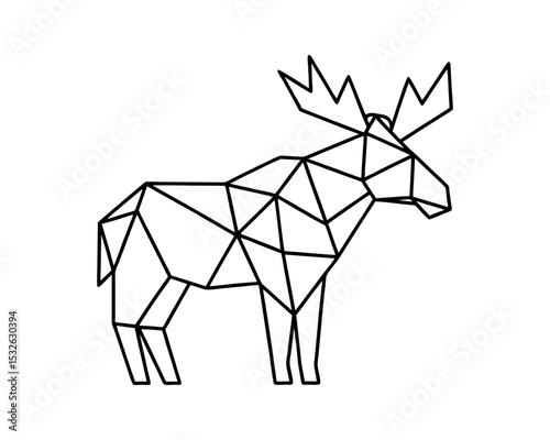 Geometric moose low poly animal vector illustration