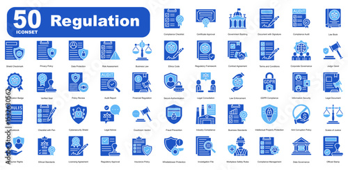 Regulation Editable Icons set. Vector illustration in modern thin dual tone style of business related icons	
