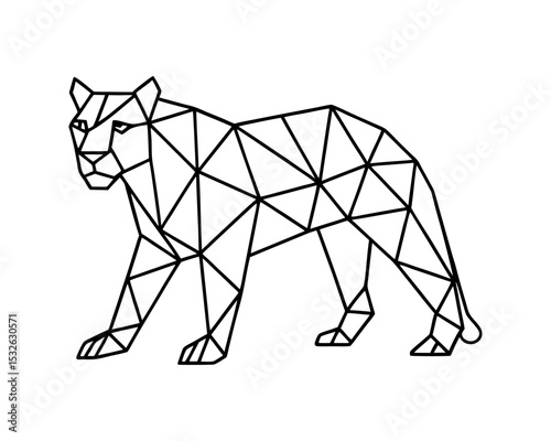 Geometric lioness vector illustration low poly animal design