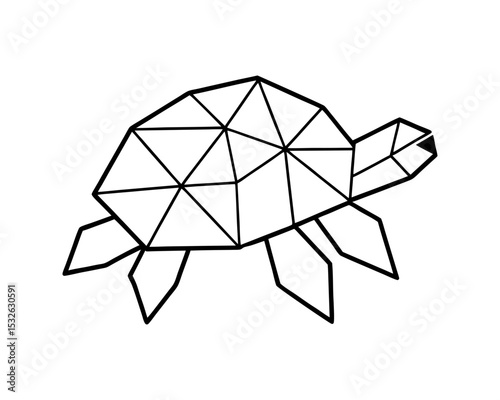 Geometric turtle low poly animal vector illustration