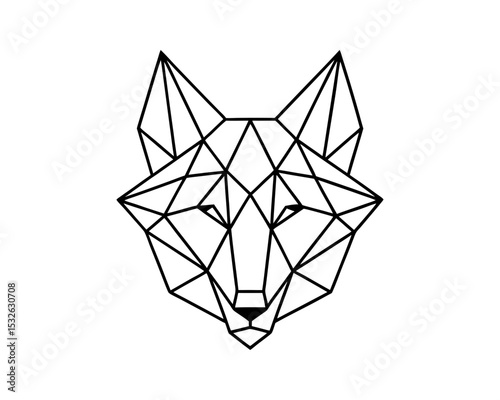 Geometric fox head low poly animal vector illustration