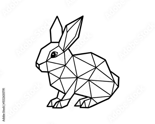 Geometric rabbit low poly bunny vector illustration