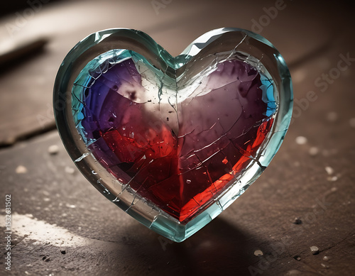 Glass Heart | Broken Rainbow Heart | Shattered Hues | Inner Darkness | Crimson Core | Imprisoned Colors