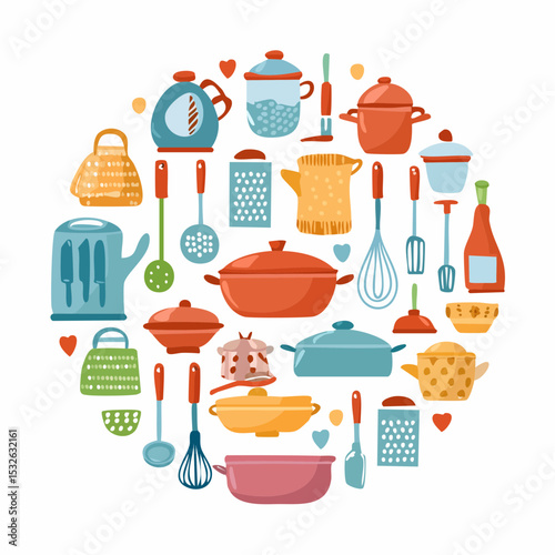 Delightful Kitchen Utensils A Colorful Collection of Cooking Essentials