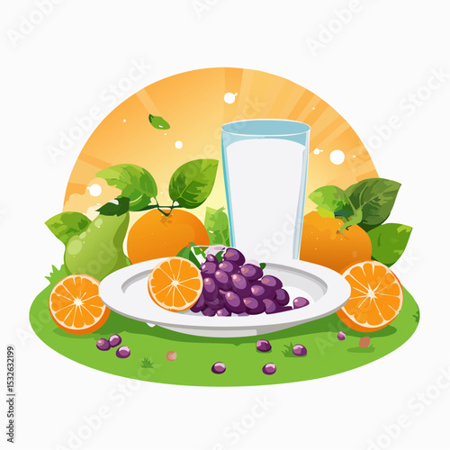 Healthy Breakfast  Fruits, Milk, and a Vibrant Start to Your Day