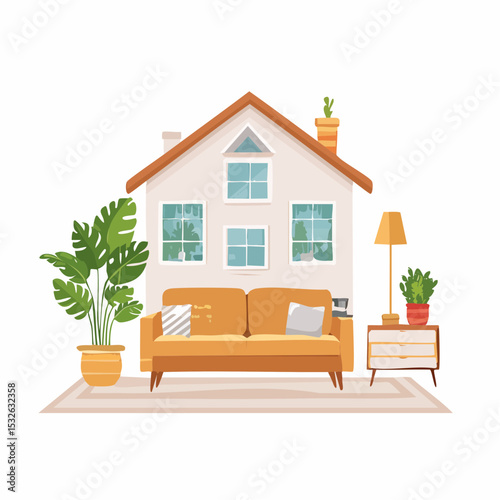 Cozy Living Room Interior Design Simple House, Homey Atmosphere