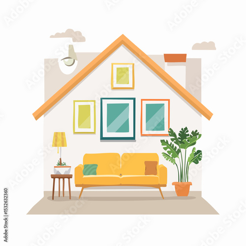 Cozy Living Room Interior Design Simple Home, Warm Ambiance
