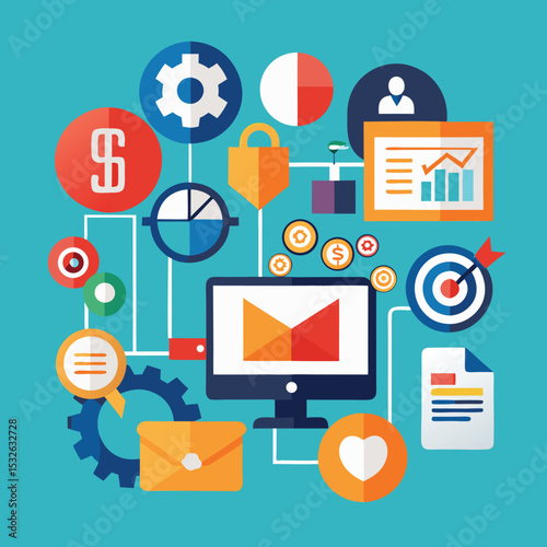 Digital Marketing Icon Set SEO and PPC