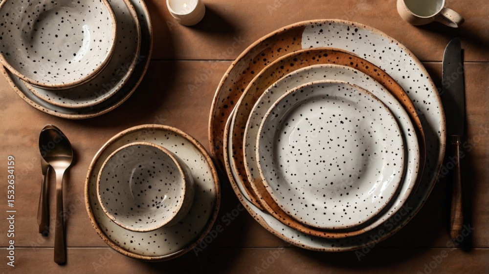 Brown Speckled Ceramic Dinnerware Set Brown Speckled Ceramic Dinnerware Set