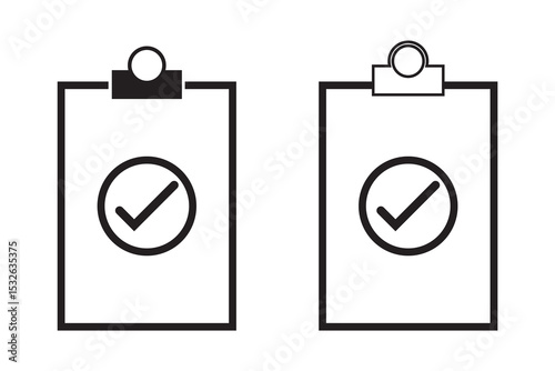 set of clipboard icon, clipboard with check list icon.
