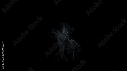 30 Frames steam,cigarette smoke looping,seamless black background
